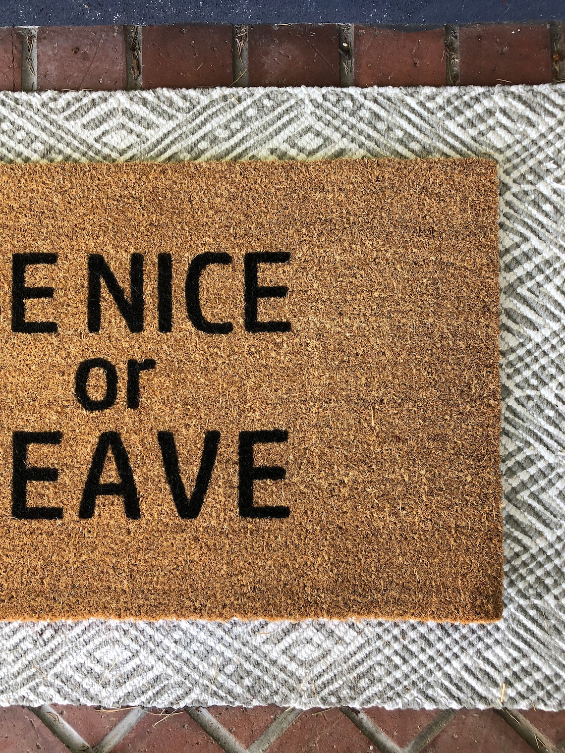 Be Nice Or Leave Doormat / Funny Doormat / Custom Mat Etsy