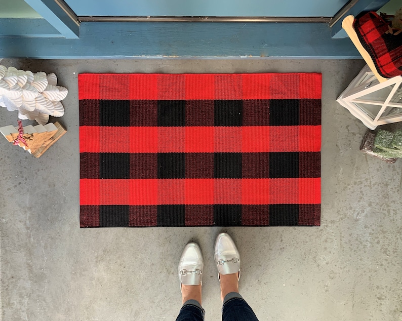 Buffalo Check Entry Rug / Accent Rug / Buffalo Rug / Checker Etsy