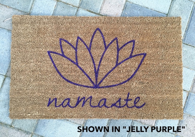 Namaste Doormat / Yoga Doormat / Flower Doormat / Mat Etsy