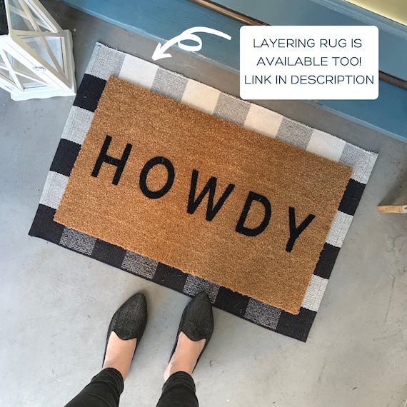 HOWDY Door Mat, Modern Decor, Mid-century Decor, Welcome Mat, Coir