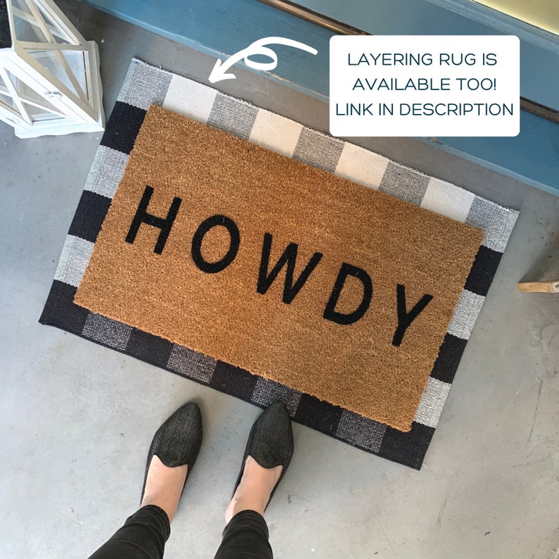 Modern HOWDY Doormat / Custom Mat / MidCentury Decor Etsy