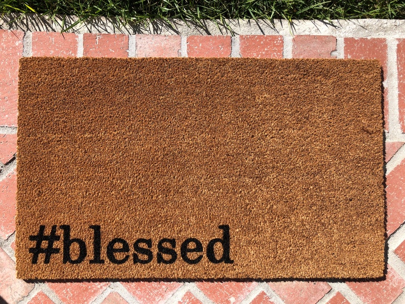 Blessed Doormat / Custom Doormat / Religious Doormat / Etsy