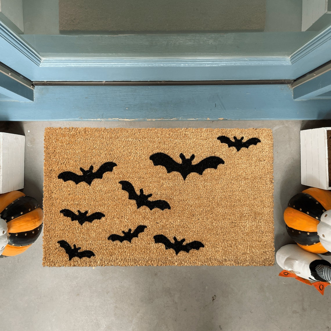 Halloween Doormat Oversized Doormat Bat Decor Fall Porch Etsy