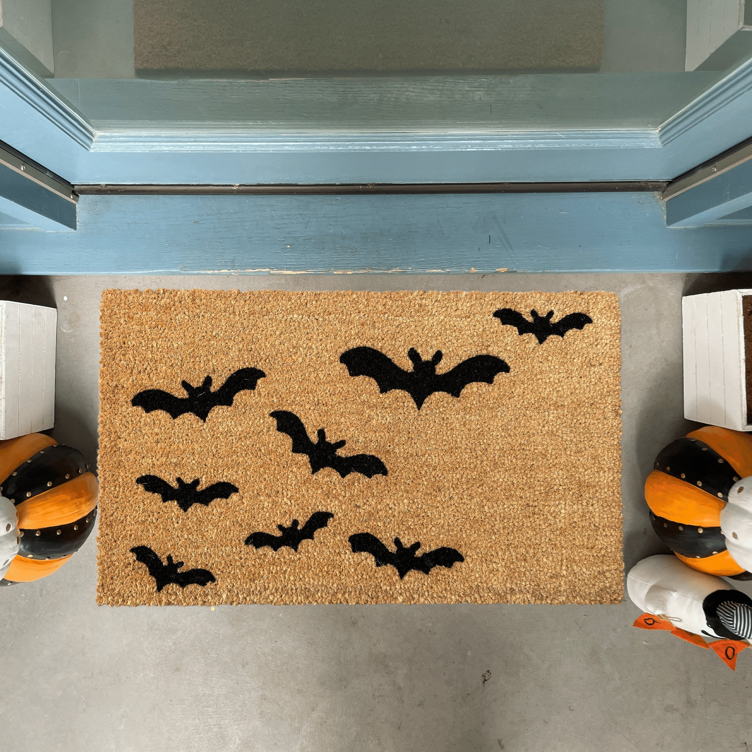 Halloween Doormat Oversized Doormat Bat Decor Fall Porch Etsy