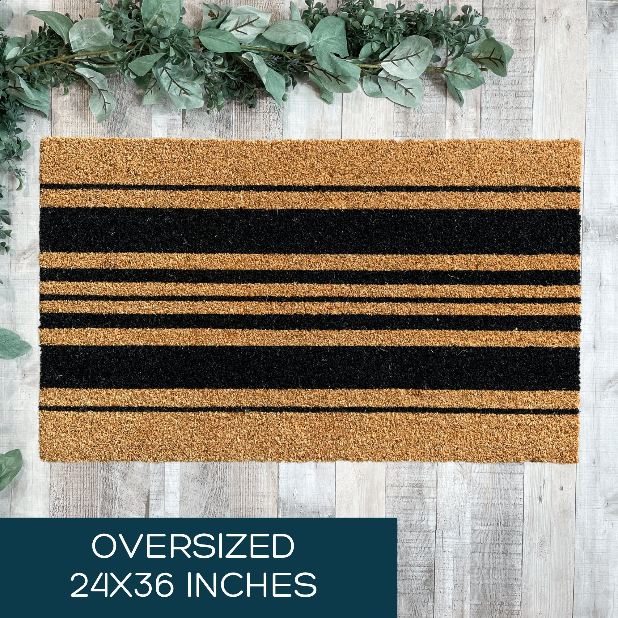 Horizontal Stripe Coir Doormat