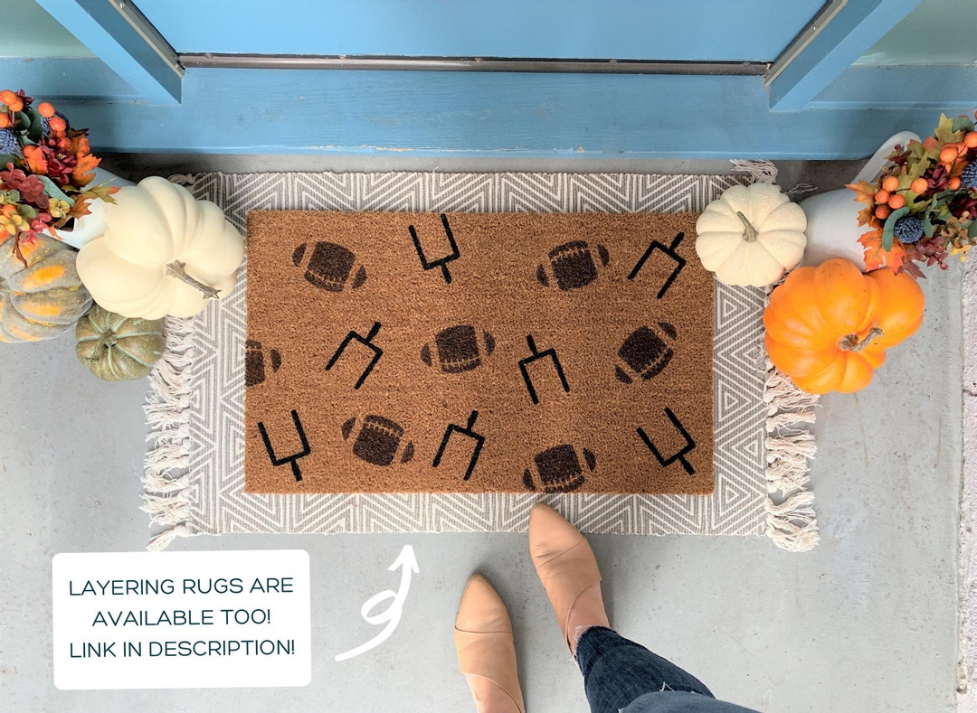 Football Doormat, Fall Doormats, Men's Doormat, Father's Day Gift for