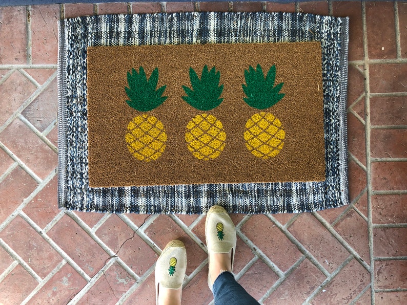 Pineapple Doormat / Summer Doormat / Personalized Door Mat / Etsy