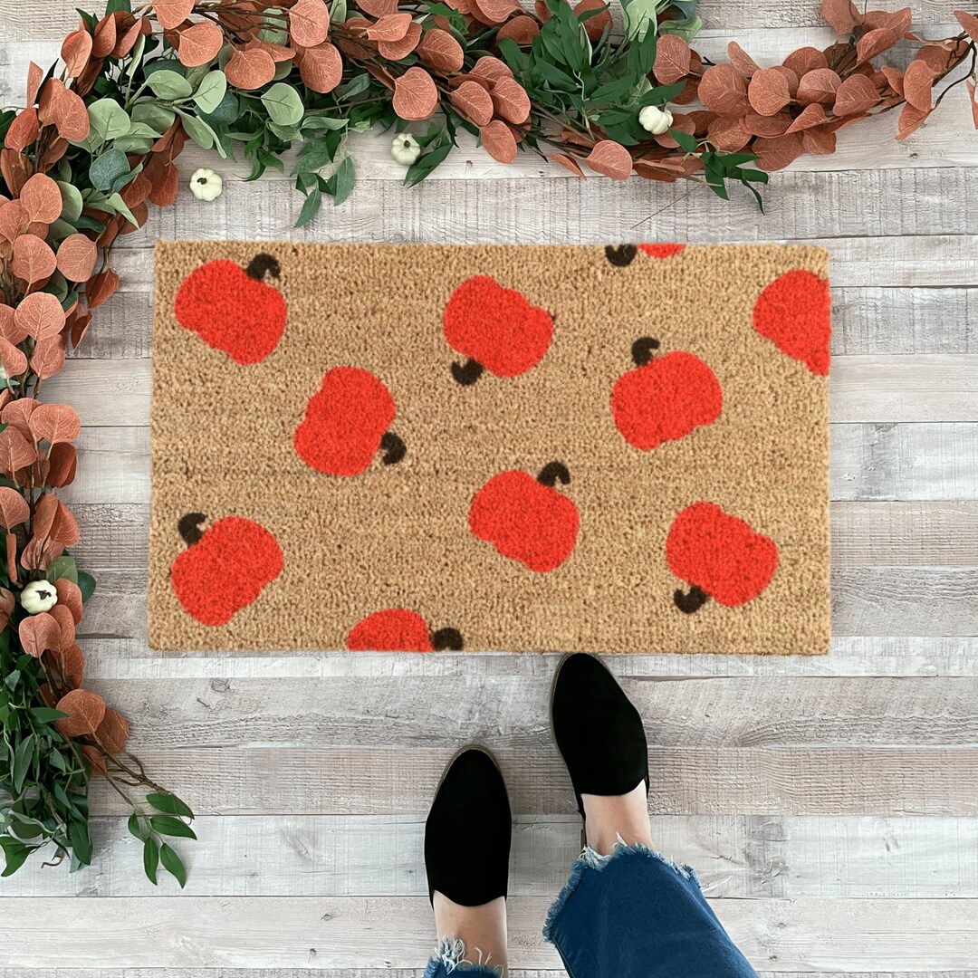 Pumpkin Doormat Thanksgiving Doormat Fall Door Decor Etsy
