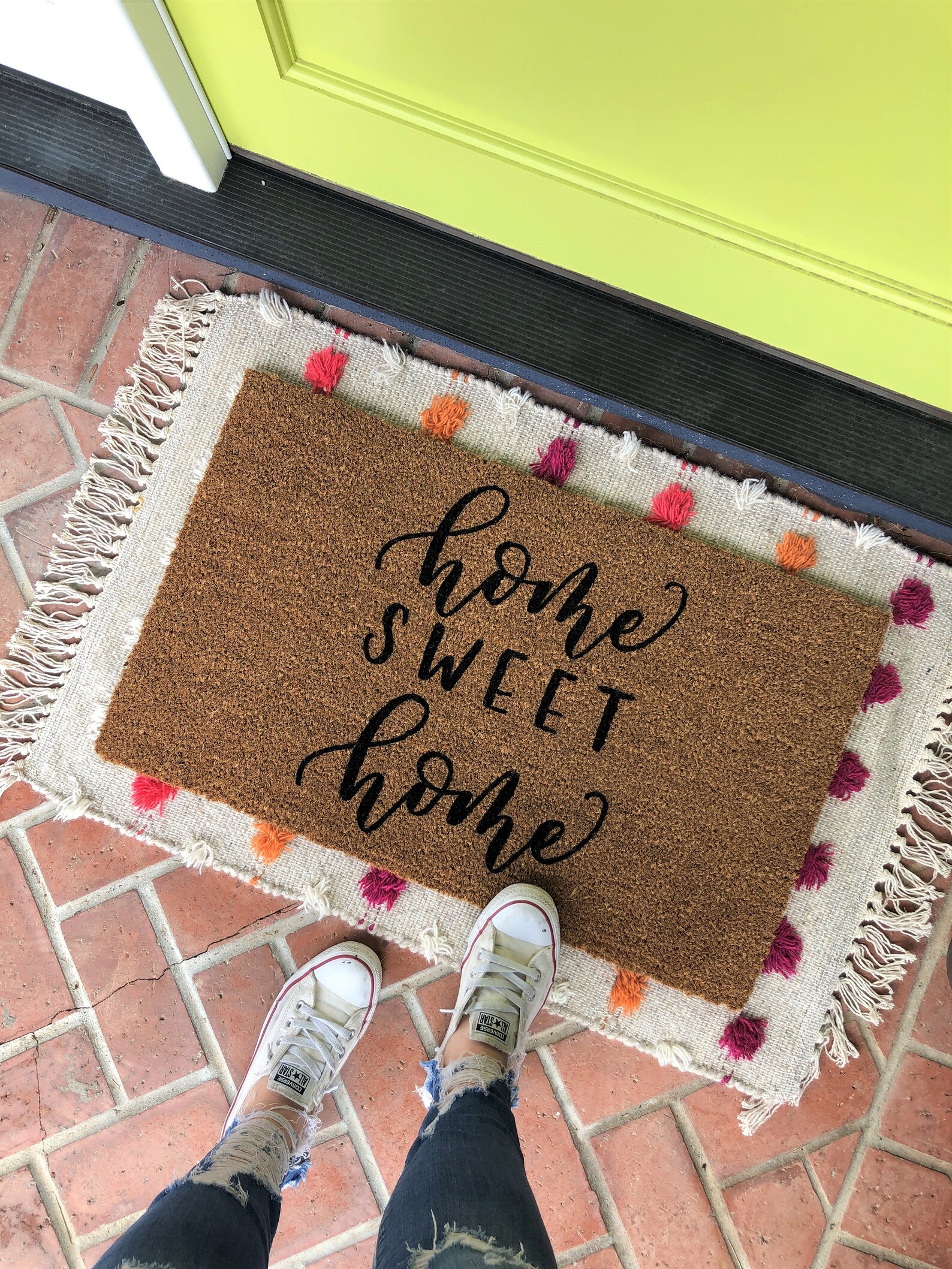 Home Sweet Home Doormat / Farmhouse Doormat / Custom Etsy