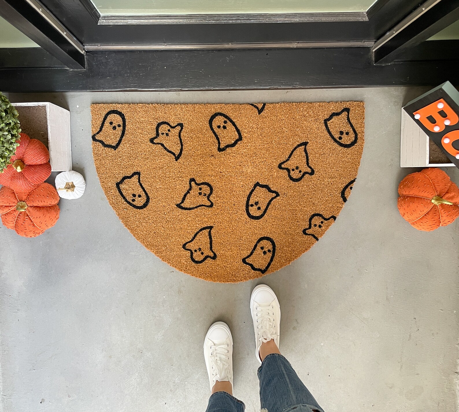 Halloween Doormat Ghost Mat Thanksgiving Doormat Etsy