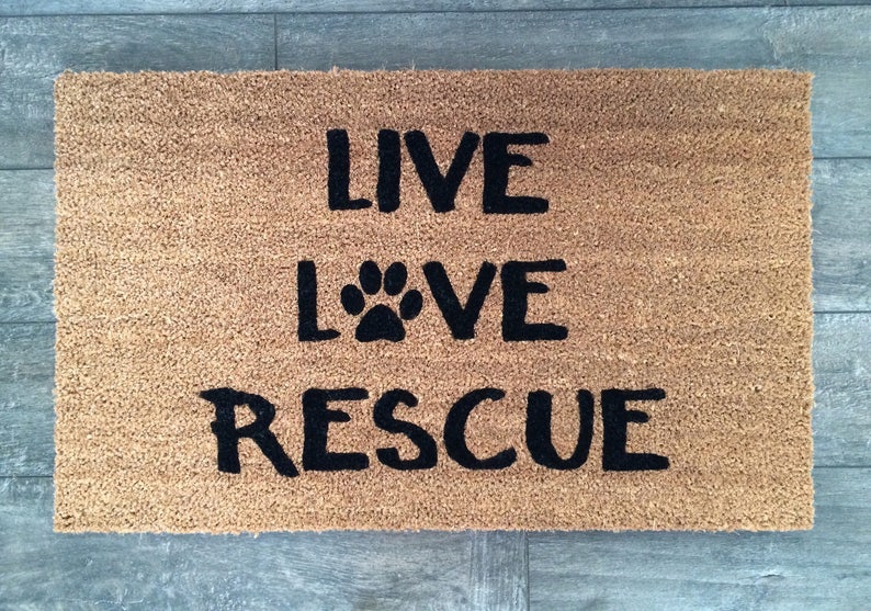 Dog Doormat / Cat Doormat / Animal Rescue / Custom Doormat / Etsy