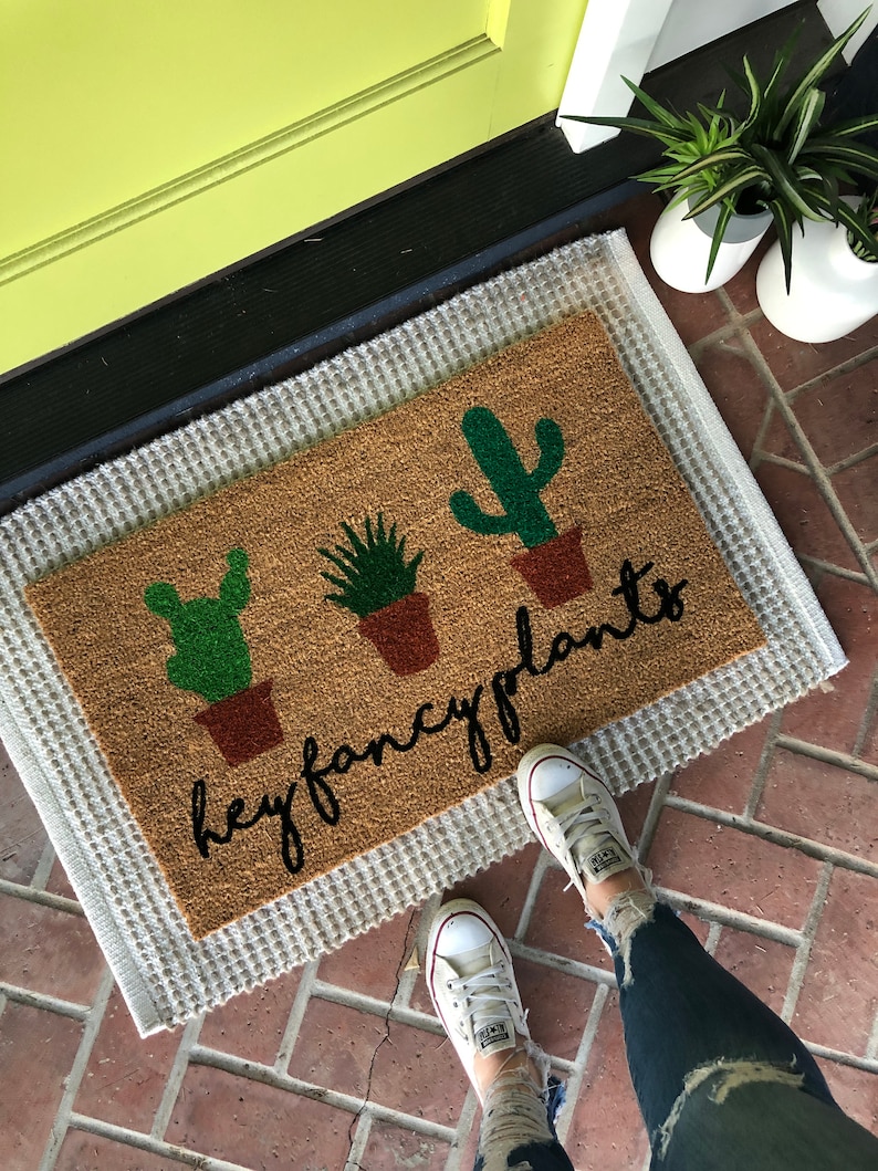 Cactus Doormat Hey Fancy Plants Plant Mat New Home Etsy