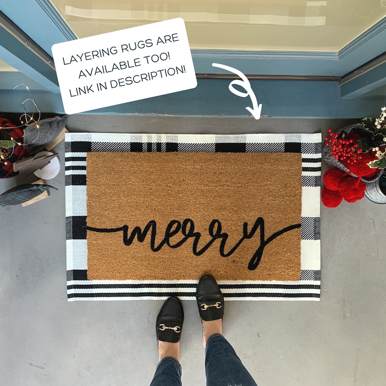 Christmas Doormat Winter Doormat Front Door Mat Holiday Etsy