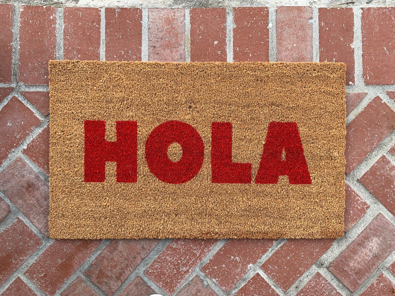 Modern HOLA Doormat / Spanish Doormat / Funny Doormat / Front Etsy