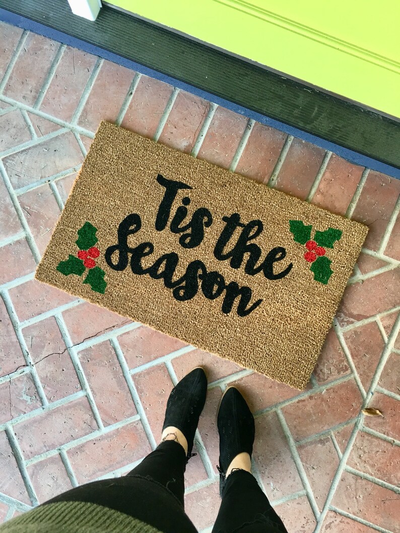 Holiday Doormat / Winter Doormat / Christmas Door Mat / Tis Etsy