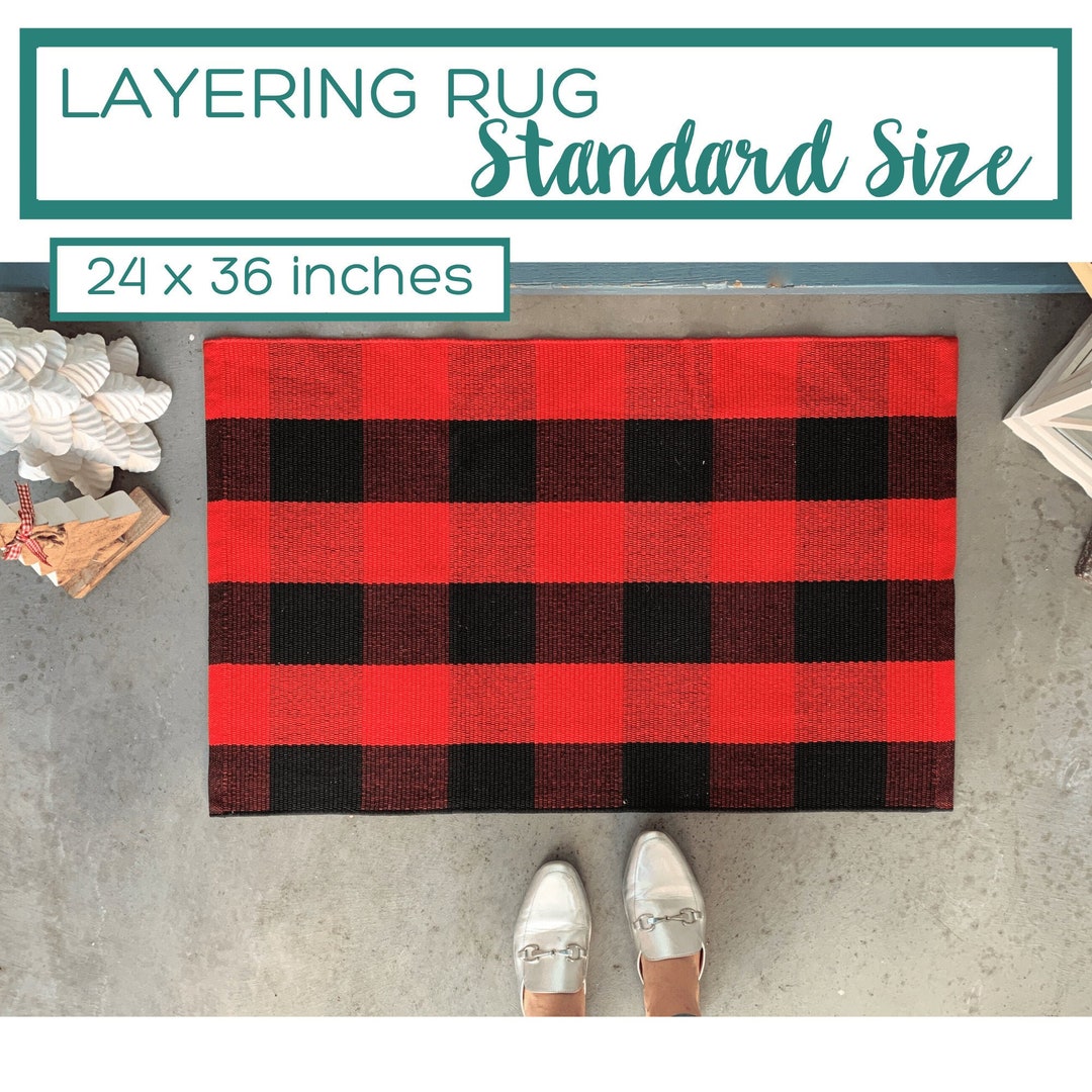 Buffalo Check Entry Rug, Accent Rug, Buffalo Plaid Rug, Black and Red