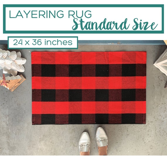 Buffalo Plaid Doormat Layering Rug, Accent Rugs