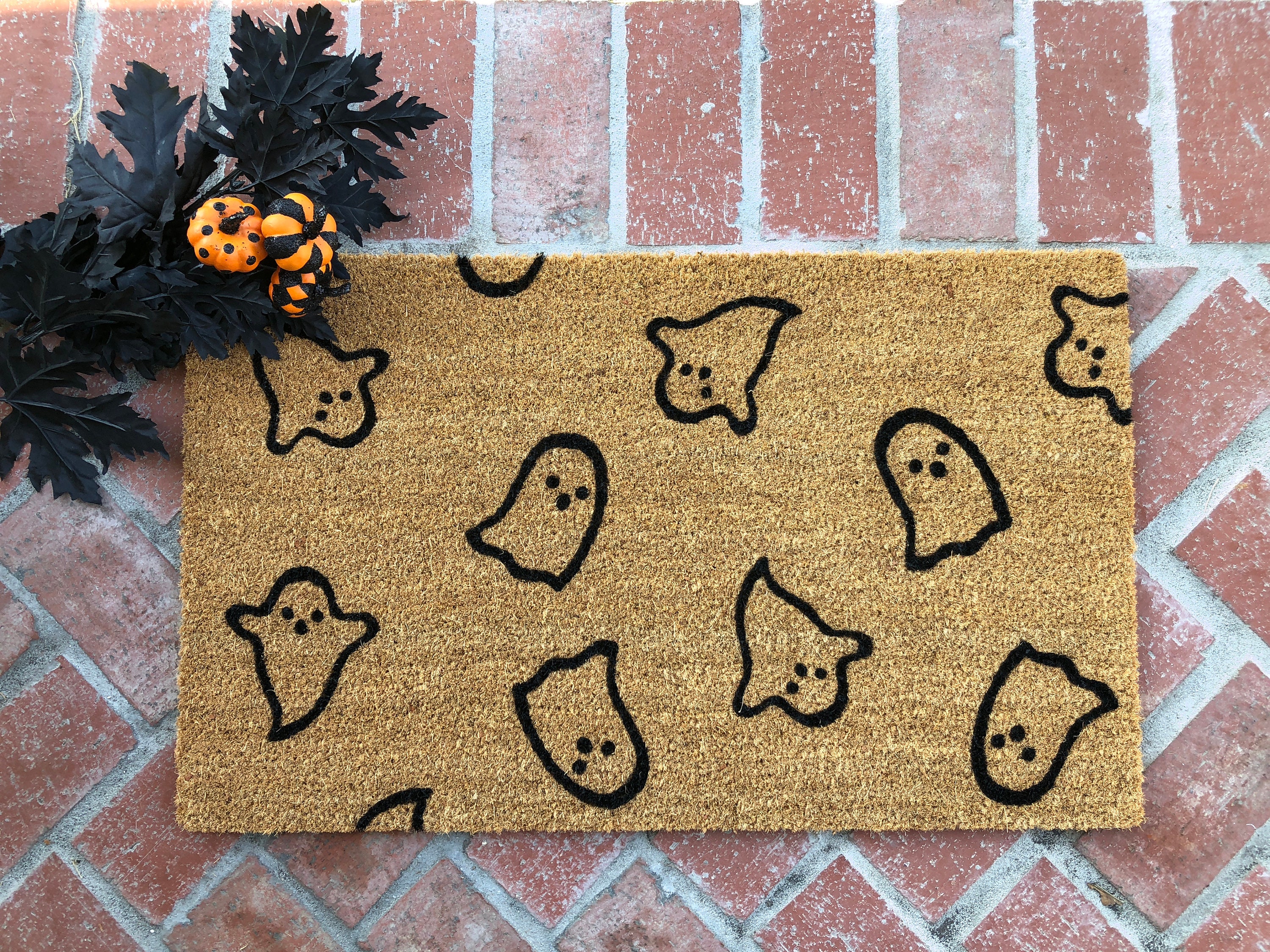 Halloween Doormat / Mat / Ghost / Thanksgiving Doormat Etsy