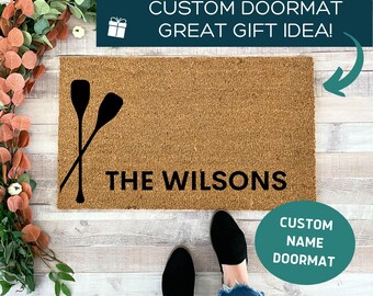 Custom Lake Doormat, Large Last Name Door Mat, lakehouse decor, Lake House Gift, Front Door Decor, Lake House Decor, Lake life doormat