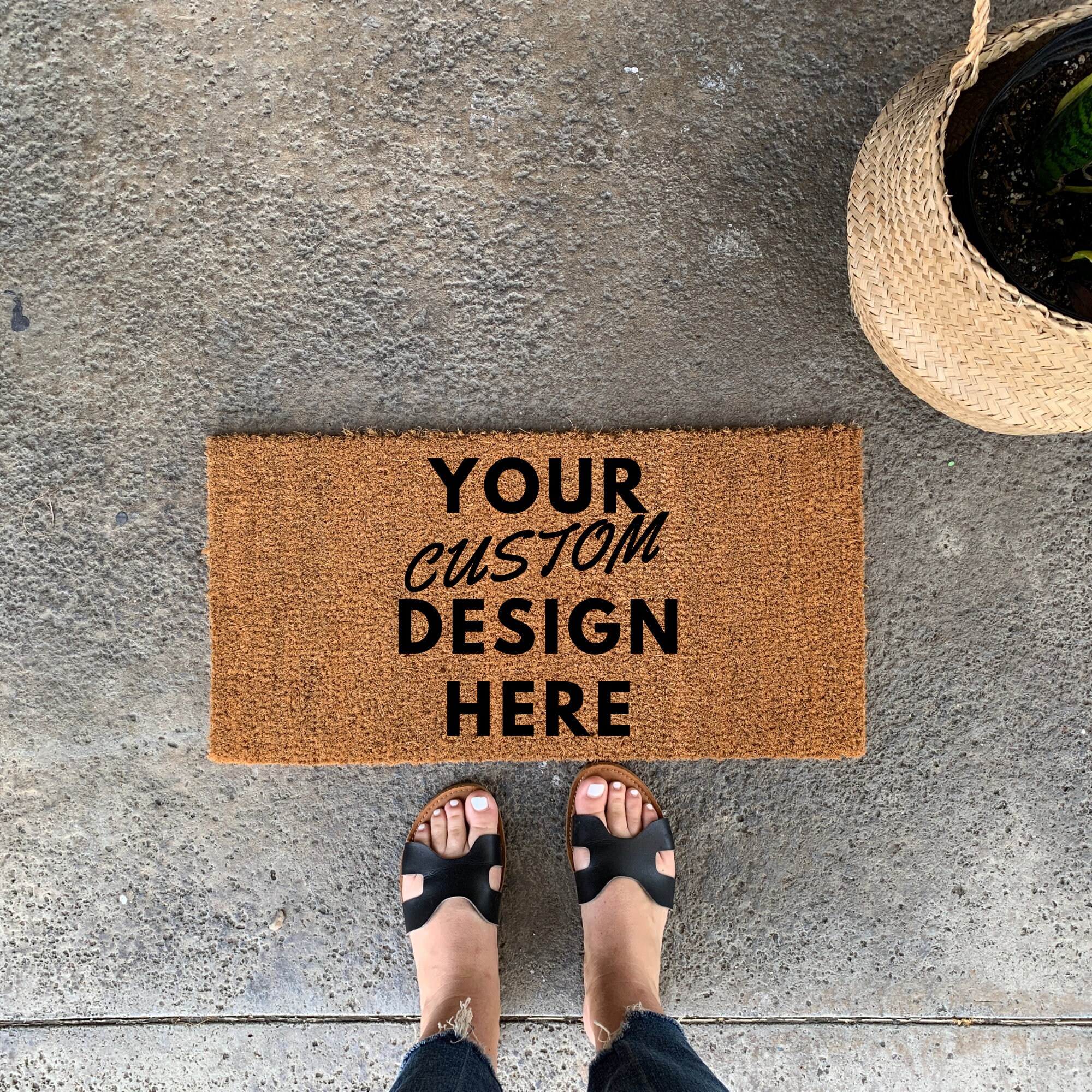 Custom Mini Doormat / Skinny Doormat / 24 Inch Small Doormat / Etsy