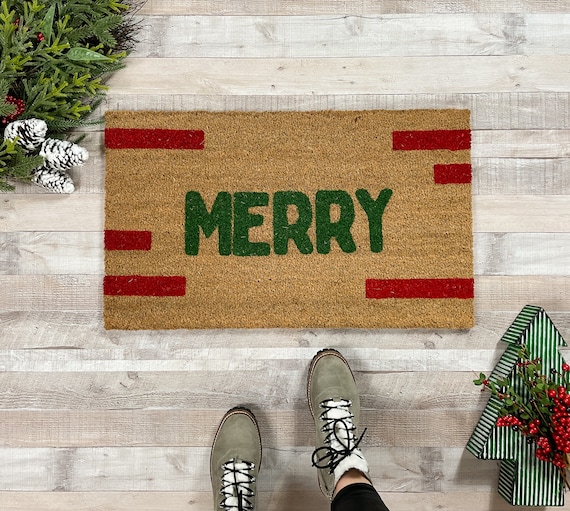 Christmas Doormat, Holiday door Mat, Holiday Porch Decor, Front door Mat, Christmas Decorations, Cute Doormat, New Home Gift, Patio Decor