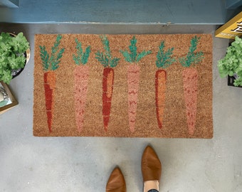 Carrot Doormat Easter, Carrot Decor Outdoor Welcome Mat, Easter Gift, Spring Doormat Cute, Easter Porch Decor, Housewarming Gift for couple