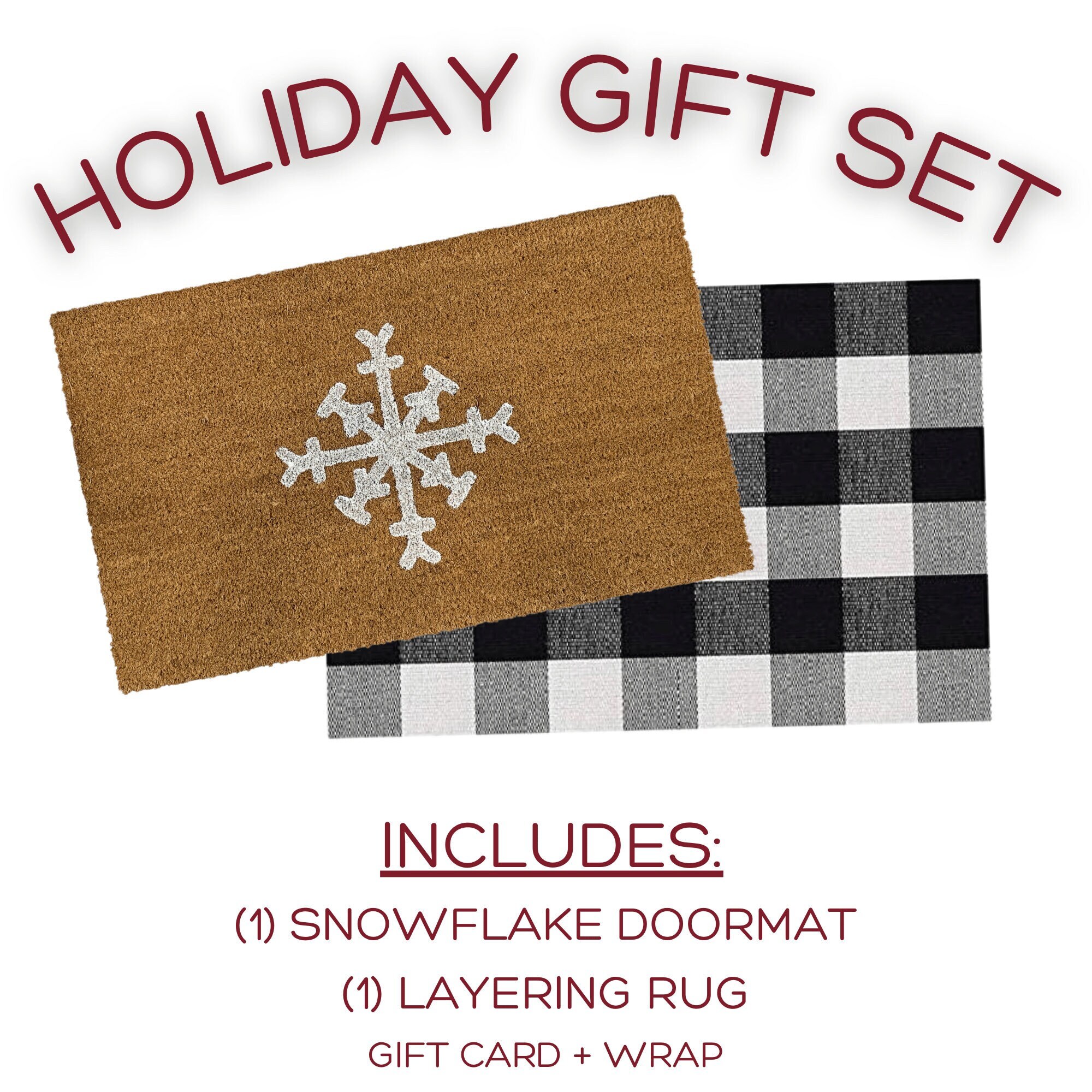 Winter Wonderland Red Plaid 24 in. x 36 in. Holiday Layering Mat