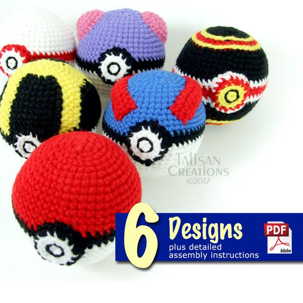 Crochet Creations: Juggle Balls Set 1 Pattern Book - Pokeball inspired designs