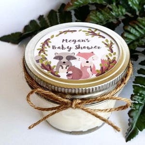Woodland Baby Shower Favor Candles | Mason Jar Favors | Rustic Favors | Woodland Baby Shower | Custom Baby Shower Favor | Baby Shower Candle