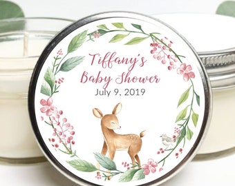 Set of 25 Baby Shower Favor | Woodland Theme Favor | Deer Baby Shower | Custom Gift | Soy Candle Mason Jar Favor | Custom Baby Shower Gift