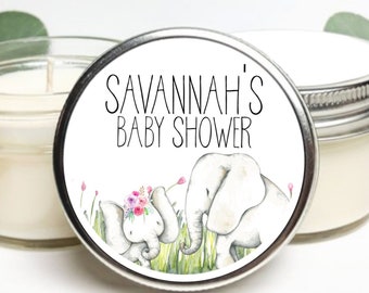 Set of 25 Baby Shower Favors | Elephant Baby Shower | Baby Animal Baby Shower | Custom Gift | Baby Shower Party Favor | Custom Candle Favor