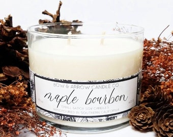 Maple Bourbon Scented 15 oz Soy Candle | Double Wick Candle | Fall Candle | Maple Candle | Autumn Scents | Soy Wax| Eco Friendly Gift