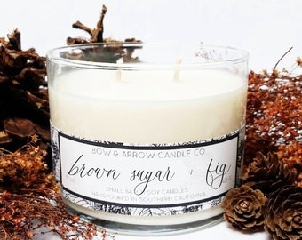 Brown Sugar Fig Scented 15 oz Soy Candle | Double Wick Candle | Fall Candle | Fig Candle | Autumn Scents | Brown Sugar Scent | Eco-Friendly