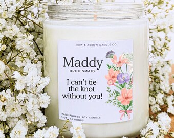 Personalized Bridesmaid Proposal Candle | Will You Be My Bridesmaid | Custom Name Candle | Wedding Party Proposal Gift | Maid of Honor Gift