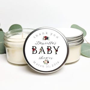 Set of Baby Shower Favors | Floral Baby Shower | Botanical Baby Shower | Bulk Custom Gift | Baby Shower Party Favor | Custom Candle Favor