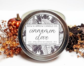 Cinnamon Clove 4 oz Candle | Christmas Candle | Winter Candles | Soy Candles | Handmade | Clove Candle | Cinnamon Candle | Gift Ideas |