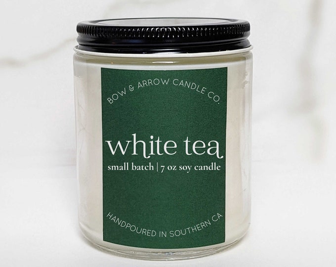 Sojakerze Weiß Tee Duft | 7 g Behälterkerze | Tee Sojakerze | Weiße Tee Duft soja kerze | Umweltfreundliche Geschenkidee | Spa Kerze