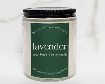 Soy Candle Lavender Scented | 7 oz Container Candle | Lavender Soy Candle | Floral Candle | Scented Soy Candle | Gift Idea for Her Under 20