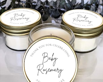 Bulk Baby Shower Candle Favors | Customized Soy Wax Candles for Modern Baby Shower | Personalized Candle for Shower Guest Gift