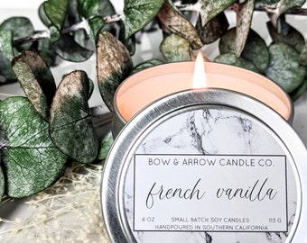 4 oz Natural Soy Candle French Vanilla Scented | 4 oz Soy Candle | Vanilla Soy Candle | French Vanilla | Scented Soy Candle | Eco-Friendly