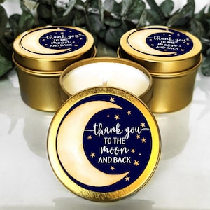Set of 10 Moon and Stars Baby Shower Favor Candles | Custom Baby Shower Favor | Personalized Gift | Candle Gift | Soy Candles | Party Favor