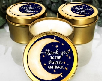 Set of 10 Moon and Stars Baby Shower Favor Candles | Custom Baby Shower Favor | Personalized Gift | Candle Gift | Soy Candles | Party Favor