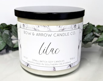 18 oz Natural Soy Candle Lilac Scented | 18 oz Double Wick Candle | Soy Candle | Eco Friendly Gifts | Lilac Scented Candles | Floral Candle