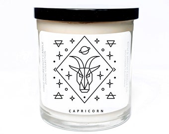 Soia Candela Zodiac Collection / Astrologia Candele / Costellazione Candela / Candele di Soia / Candela capricorno / Idea regalo celeste / Segno zodiacale