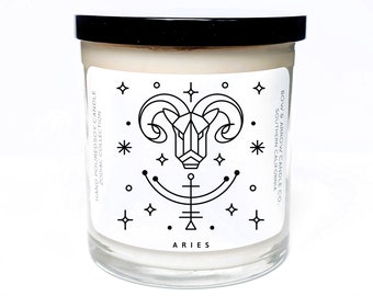 Soy Candle Zodiac Collection | Astrology Candles | Constellation Candle | Soy Candles | Aries Candle | Celestial Gift Idea | Zodiac Signs