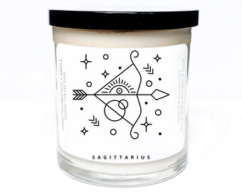 Soy Candle Zodiac Collection | Astrology Candles | Constellation Candle | Soy Candles | Sagittarius Candle | Celestial Gift | Zodiac Sign