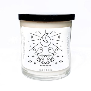 Soy Candle Zodiac Collection | Astrology Candles | Constellation Candle | Soy Candles | Cancer Candle | Celestial Gift Idea | Zodiac Signs