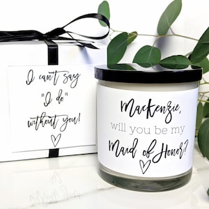Propuesta de Dama de Honor Vela de Regalo / Will You Be My Bridesmaid / Vela de Soja de Dama de Honor / Regalo de Dama de Honor / Regalo de Fiesta Nupcial / Regalo Menor de 25 años