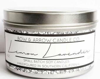 Lemon Lavender Natural Soy Candle 8 oz | Eco-Friendly Candle | Soy Candles | Lemon Scented Candle | Candles | Lavender Candles | Gift Idea