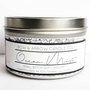 Ocean Mist Natural Soy Candle 8 oz | Eco-Friendly Candle | Soy Candles | Sea Scented Candle | Candles | Fresh Scented Candles | Gift Idea